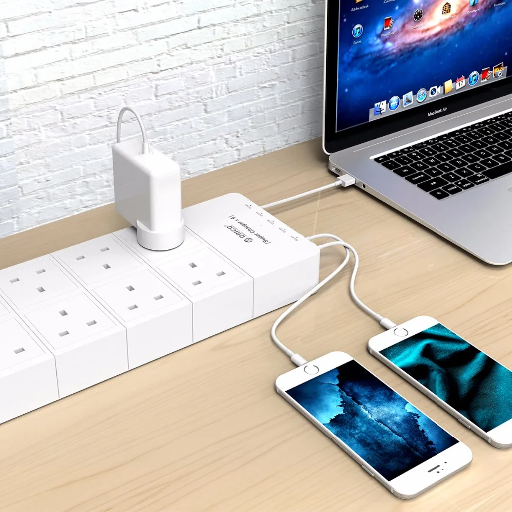 ORICO Мощность полосы 4/6/8 Порты и разъёмы USB розетки переменного тока настенная