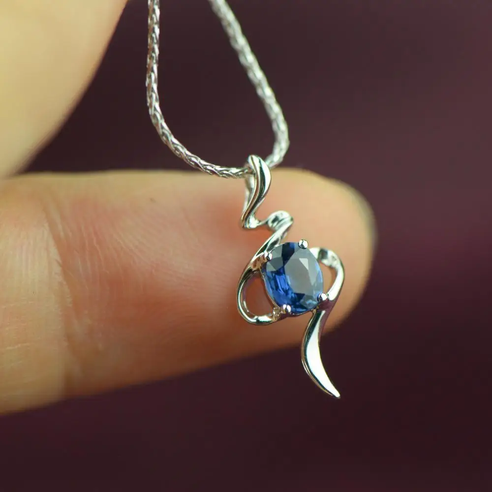 GVBORI 0.35CT натуральный сапфировый синий драгоценный камень 18k Белый Золотой образец