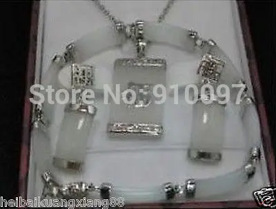 LHX5401S&gt&gt&gt&gt Ювелирные Изделия белый нефрит серьги браслета ожерелья | Украшения и