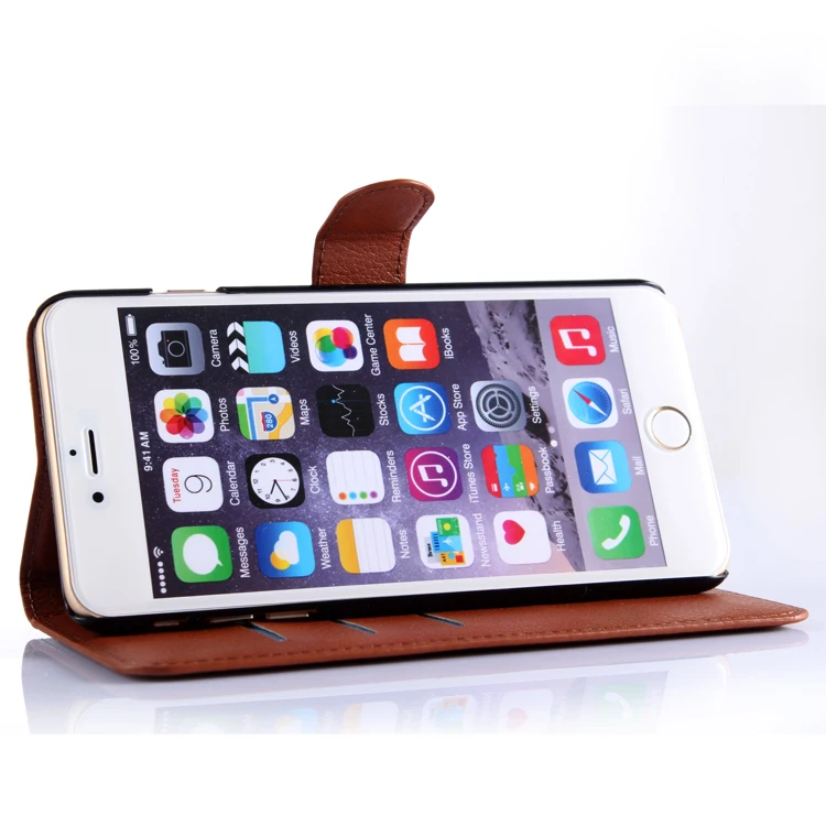 Кожаный чехол-книжка для Apple iPhone 6 6s Plus чехлы-бумажники с отделениями карт