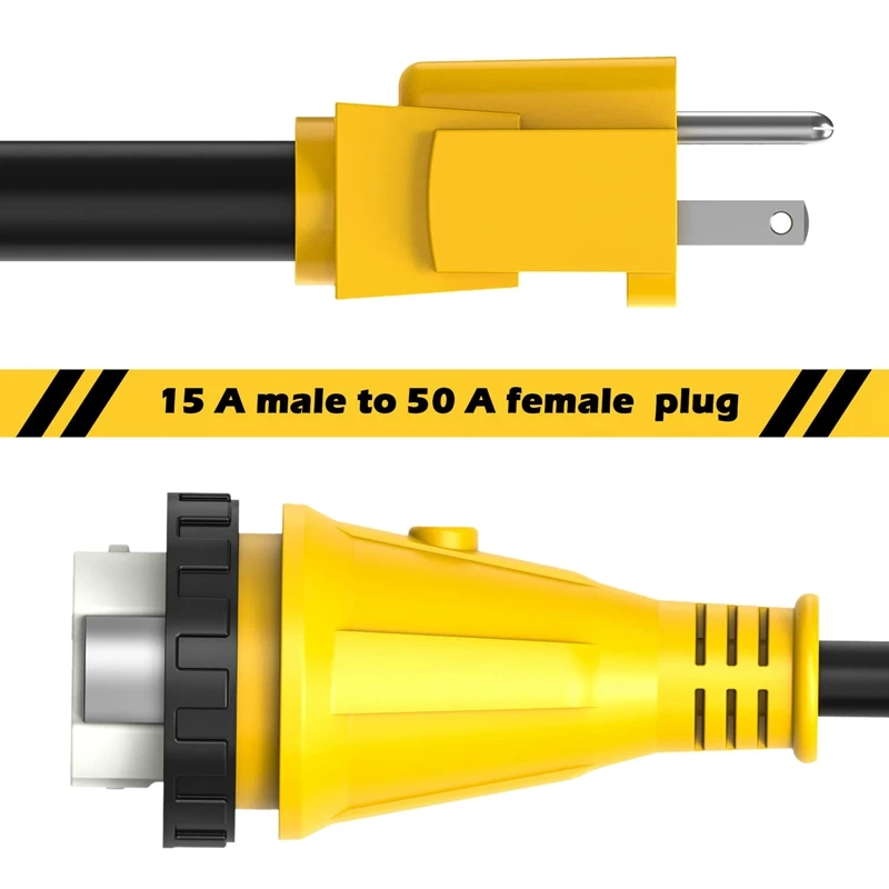 15 Amp To 50 Rv Power Cord Plug Adapter Dogbone Heavy Duty Electrical With Twist Lock Led Indicator 15M/50 | Автомобили и