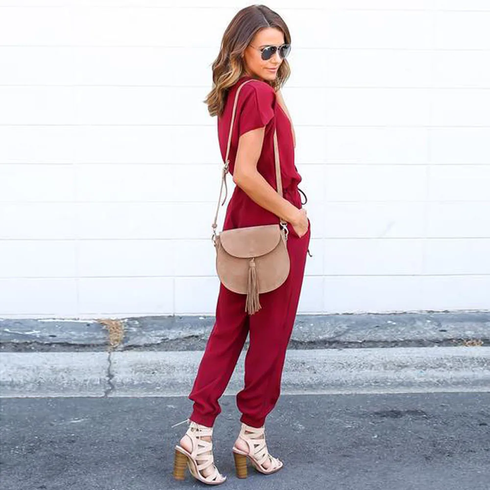 

Womail bodysuit Women Summer Casual Chiffon Short Sleeve Clubwear Playsuit Bodycon Party Jumpsuit Romper fashion2019 M1