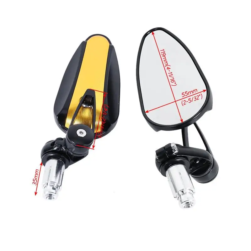 Зеркала торцевые алюминиевые Анодированные для велосипеда 7/8 дюйма