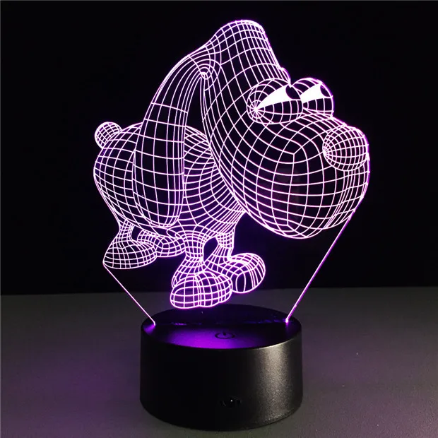Светодиодная лампа с градиентом креативный светильник в виде милой собаки 3D