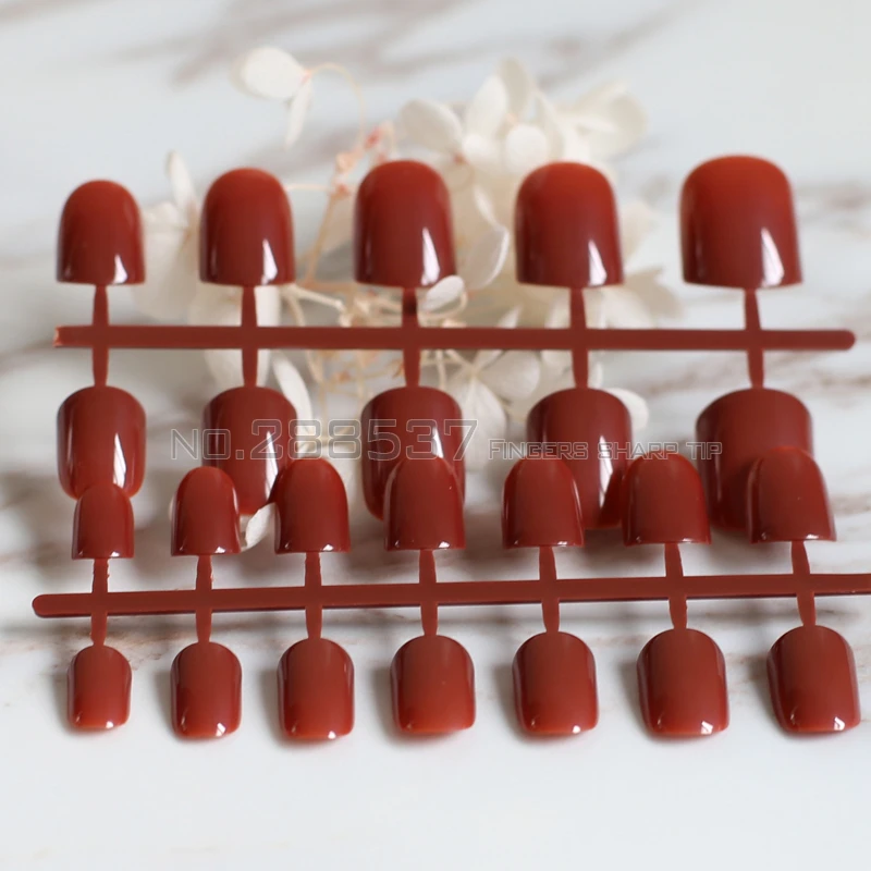 Новинка 2017 24 шт. накладные ногти винные шоколадные коричневые конфетные короткие