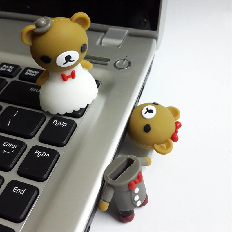 USB 3 0 мультфильм свадебный медведь флэш накопитель 4 ГБ 8 16 32 64 флеш карта памяти