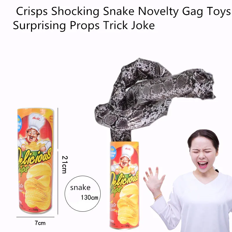 Забавная Шокирующая Змея Имитация Crisps Новинка кляп игрушки Удивительные