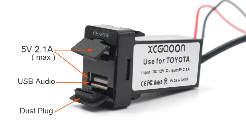 XCGaoon Специальный 5 в 2.1A Автомобильный USB интерфейс разъем зарядное устройство адаптер и USB аудио разъем использовать для TOYOTA Corolla Auris Avensis RAV4