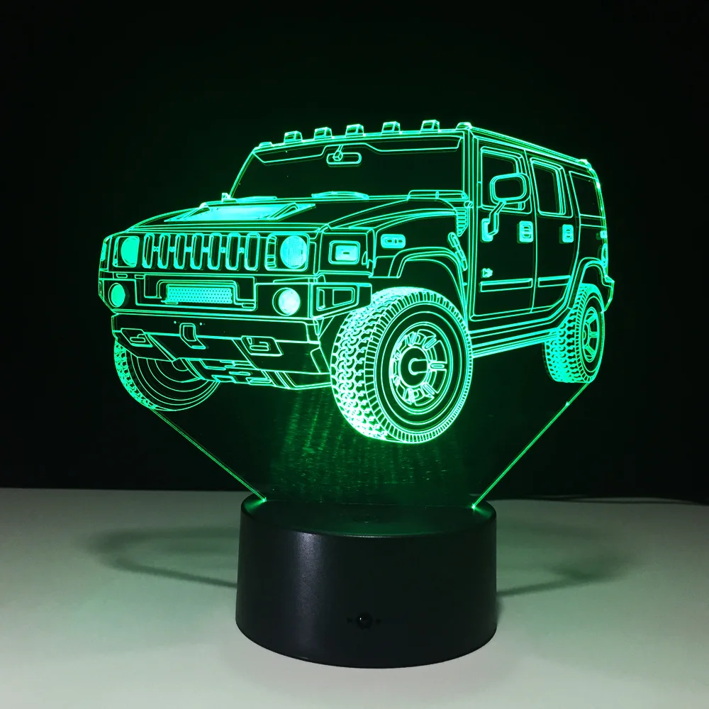

Worldwide Drop Ship Novelty Gifts Cool SUV Car Vehicle Shape 3D Lamp 7 Colors Change LED Night Lamp Desk Table Decoration Lights