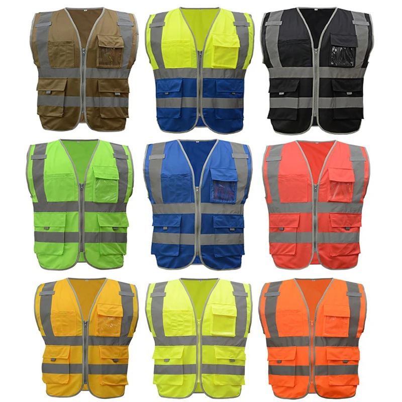 Высококачественный светоотражающий защитный жилет Hi Vis Viz, Мужская рабочая одежда, жилет руководителя, куртка с логотипом на заказ