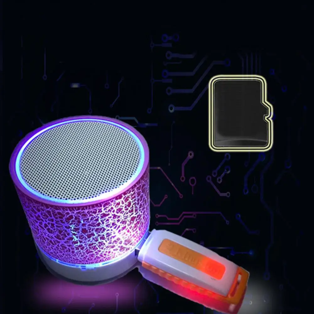 Светодиодный мини Портативный Беспроводной Bluetooth Динамик на открытом воздухе USB