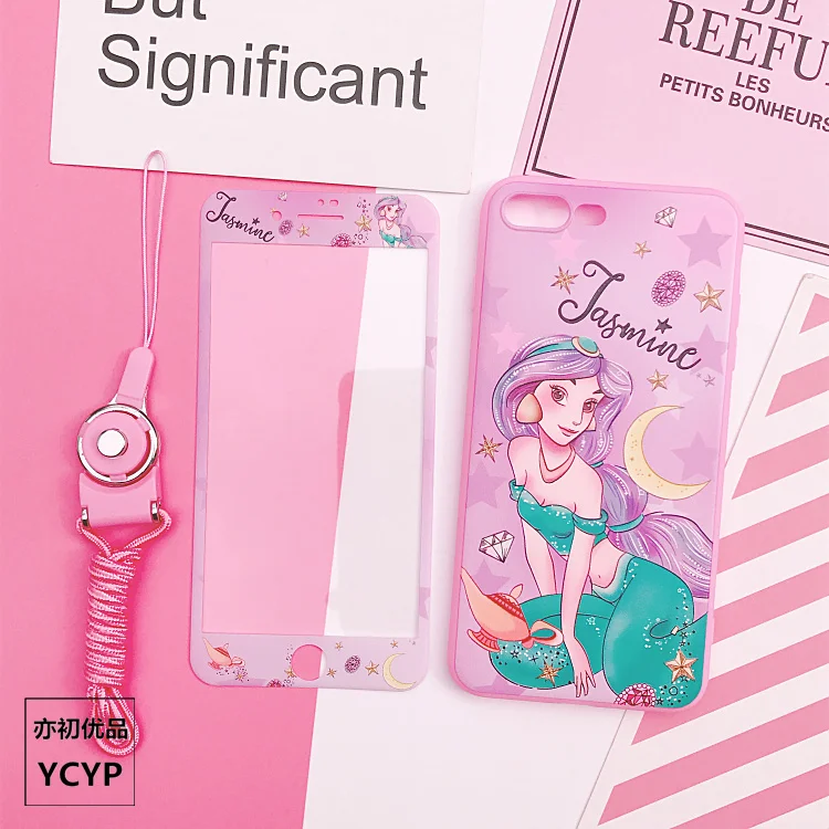 Для iphone XS Max милый Cardcaptor Sakura задний Чехол+ пленка для экрана из закаленного стекла, Девушка Мягкий чехол для iphone X XR 6 7 8plus - Цвет: As shown