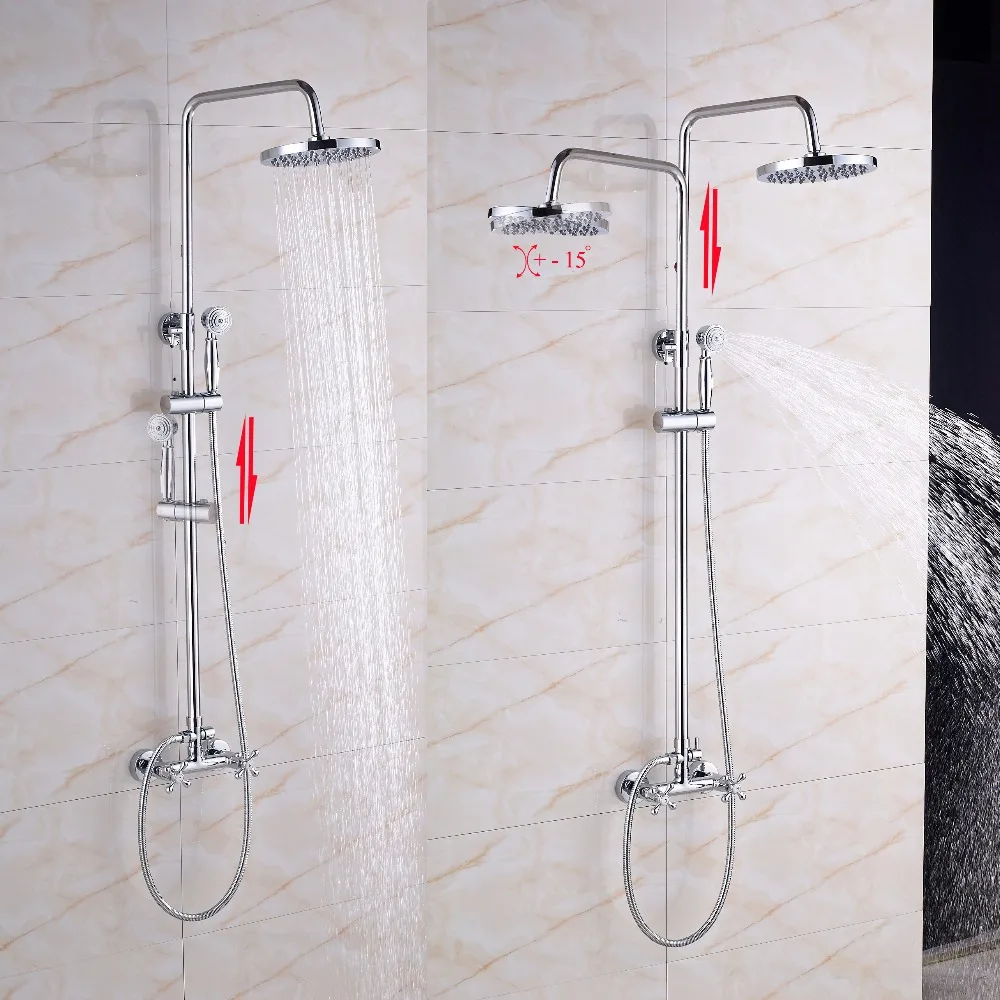 Настенный 8 &quotБольшой дождевой душевой набор с одной Ручкой Хромированная