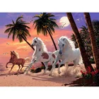 Мозаичные картины, Китайская вышивка, алмазная вышивка, лошади WZ