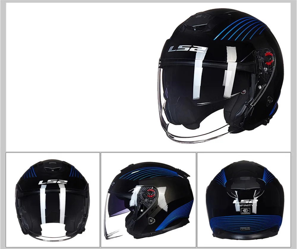 LS2 Infinity Jet мотоциклетный шлем 3/4 с открытым лицом скутер шлем Moto Casco cask Capacete ls2