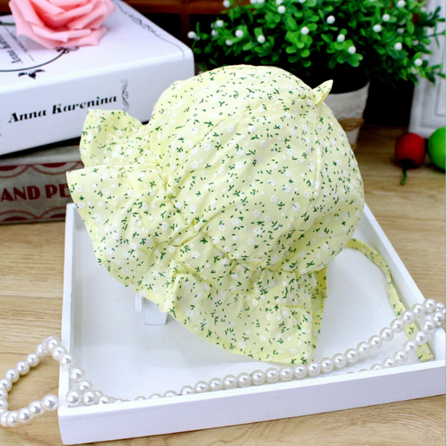 Милая Кружевная шляпа с цветочным принтом для детей летняя соломенная и девочек |