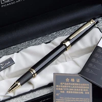 pimio 917 luxury black with golden clip roller ball pen with original gift case 0 5 mm black ink refill ballpoint pens