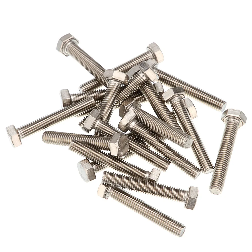 25pcs304 винты с шестигранной головкой из нержавеющей стали M5X8/10/12/16/18/20/25/30/35