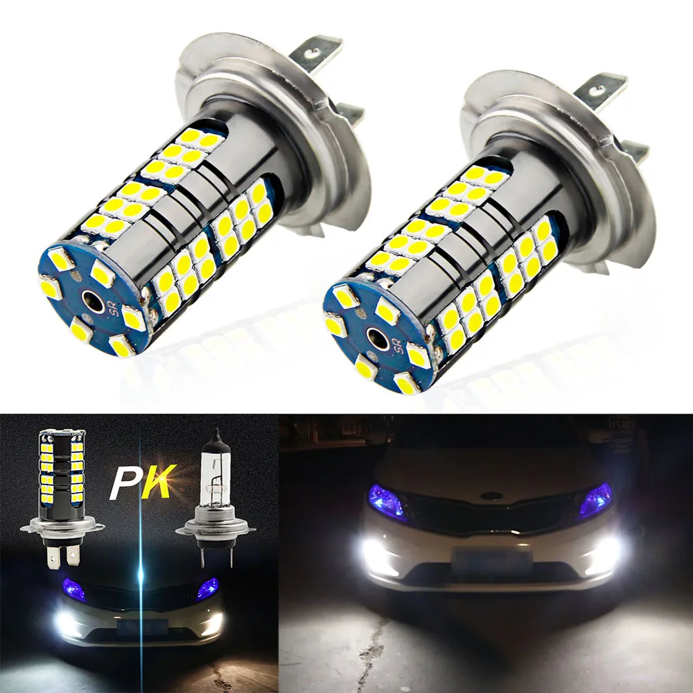 2 шт. H7 светодиодный светильник 3030 чипов Canbus DC 12V~ 24V 360 градусов 54 SMD автомобильный противотуманный светильник белый светильник для парковки автомобильные лампы