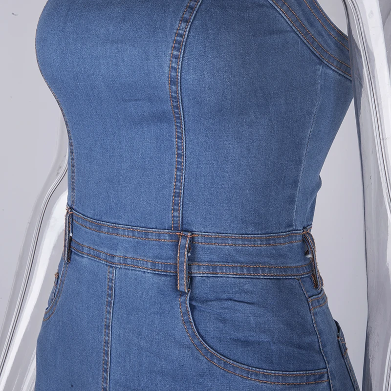 

Colysmo Denim Dress Mini Summer Women Elegant Split Bodycon Party Dress Sexy Club Wear Vestido Casual Sleeveless Jeans Dresses