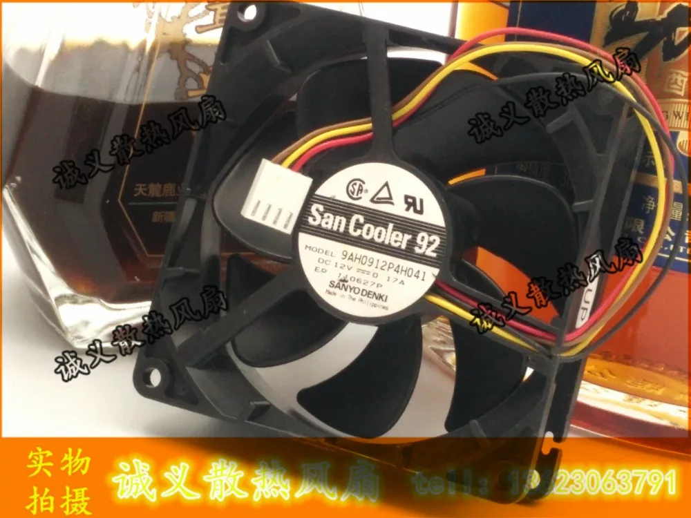 Бесплатная доставка! Бесшумный вентилятор Sanyo 9AH0912P4H041 9025 9 см 90 мм 12 В 0 17 А 4 провода