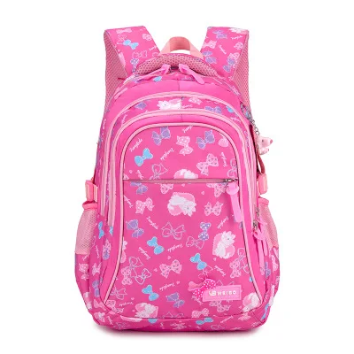 

New elementary and middle school schoolbag light waterproof splash-proof backpack sweet print three-piece.