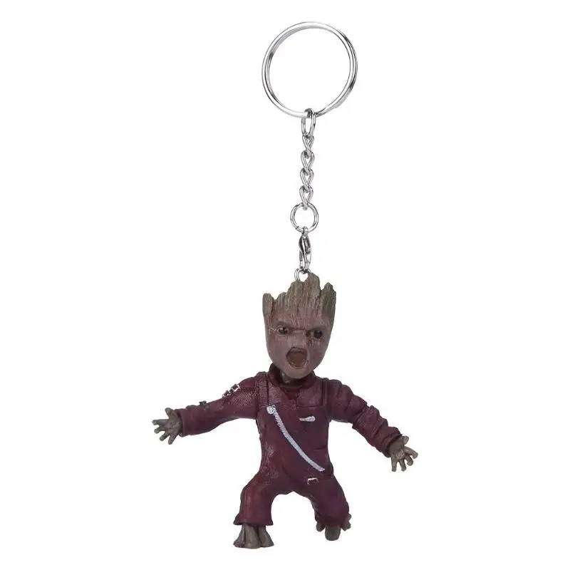 03 Baby Groot фигурки, игрушка, брелок для ключей, украшение для дома, Милая модель, игрушка для детей, мультяшное дерево, человек, брелок, Автомобильный подвесной декор, брелок - Цвет: 03