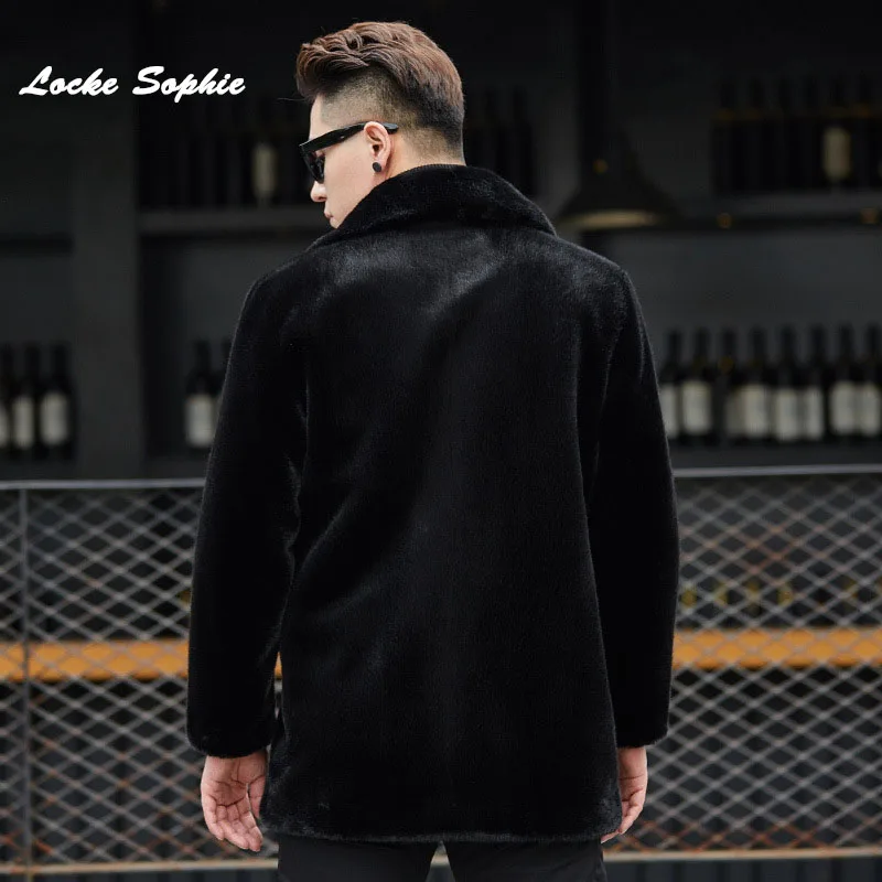 1pcs Men's plus size jacket coats 2018 Winter Sheep's cashmere single-breasted jackets men Skinny Keep warm wool | Мужская