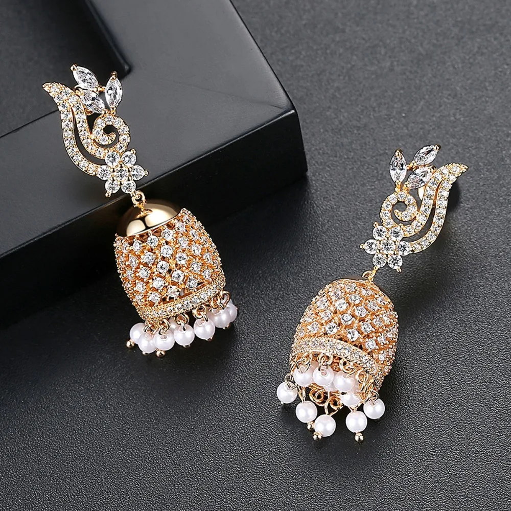 Винтажные серьги SINZRY Jhumka Jhumki ручной работы в этническом стиле с жемчугом и