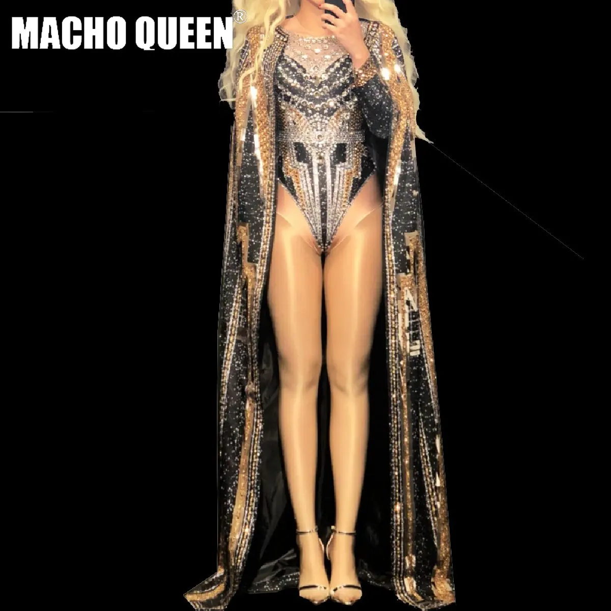Костюмы Drag Queen боди со стразами пальто комбинезон праздничные костюмы