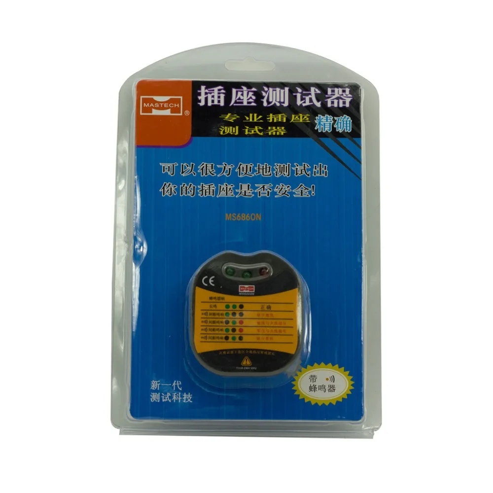 Тестер электрической розетки MASTECH MS6860N тестер напряжения 220 В|tester 220v|tester voltagetester