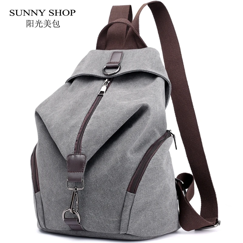SUNNY SHOP винтажный женский холщовый рюкзак брендовый высококачественный