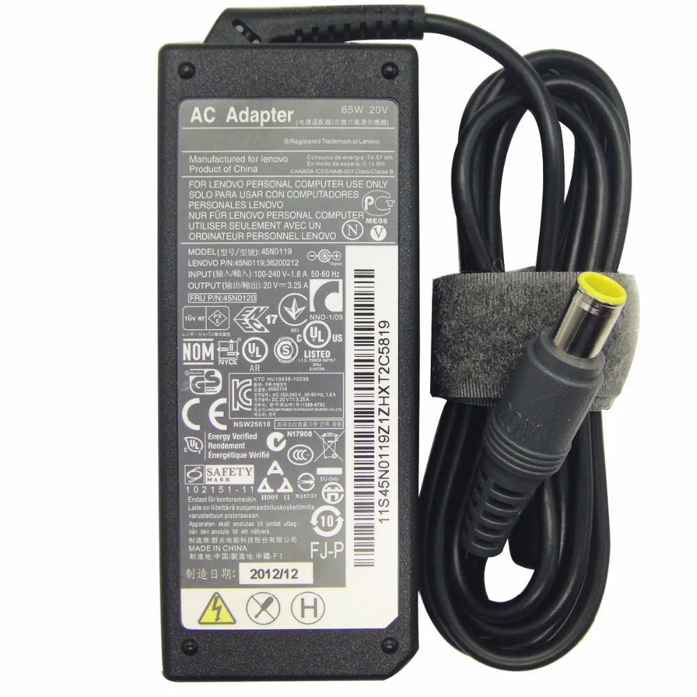 20V 3.25A 65 Вт 7 9*5 5 мм 45N0119 оригинальный адаптер переменного тока для Lenovo ThinkPad Z60t 2512 2513