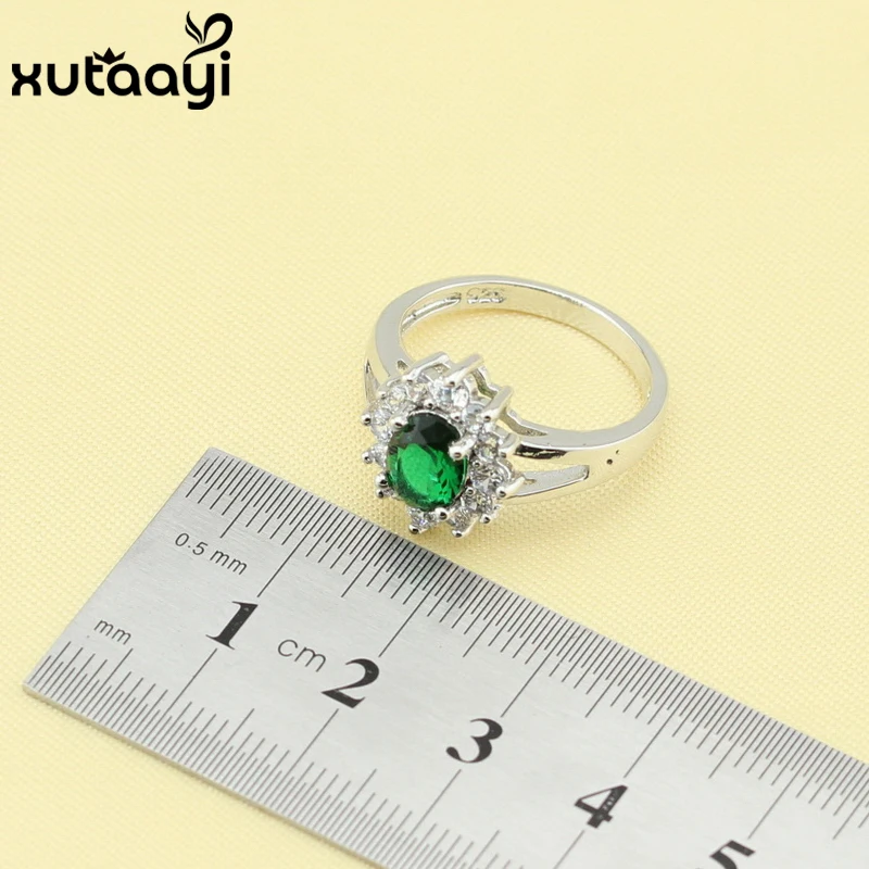 Superb Green Stones Silver Bridal Wedding Fashion Health Jewelry Set Earrings Necklace Pendant Rings | Украшения и аксессуары