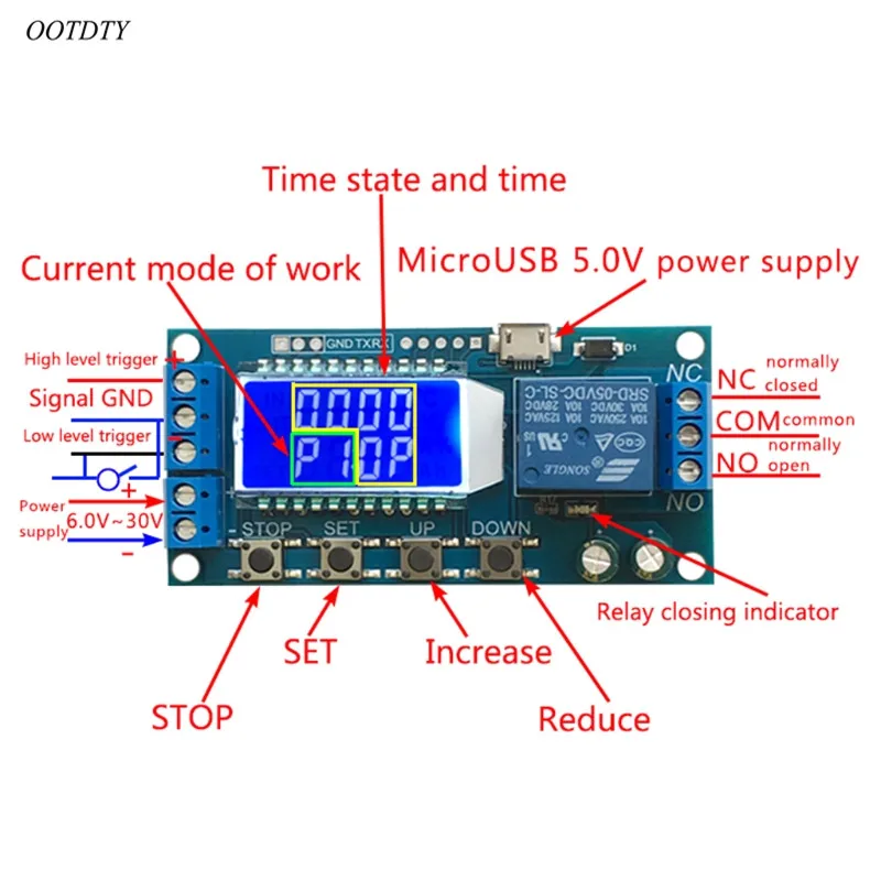 OOTDTY DC 6 30V Поддержка Micro USB 5V автоматическое реле для ЖК дисплея|Реле| |