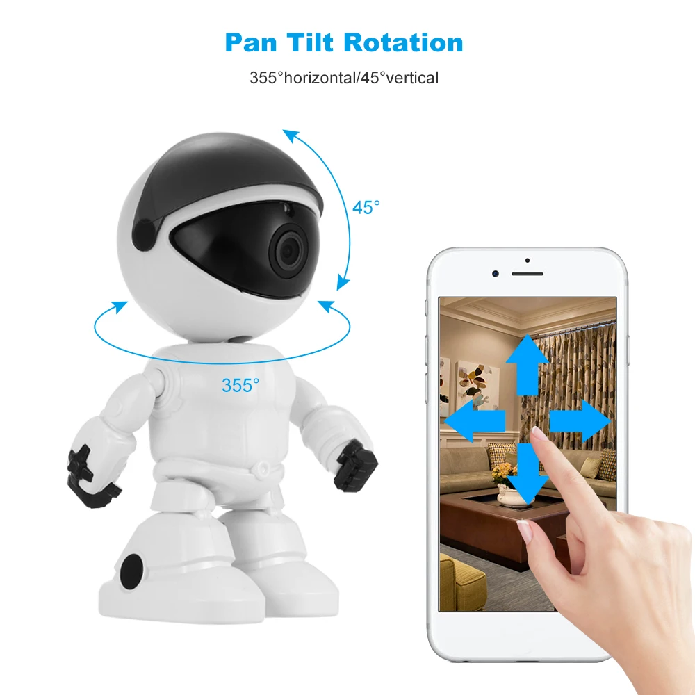 HD 1080 P Wi Fi робот IP мини Камера телеметрией безопасности Поддержка P2P ночного