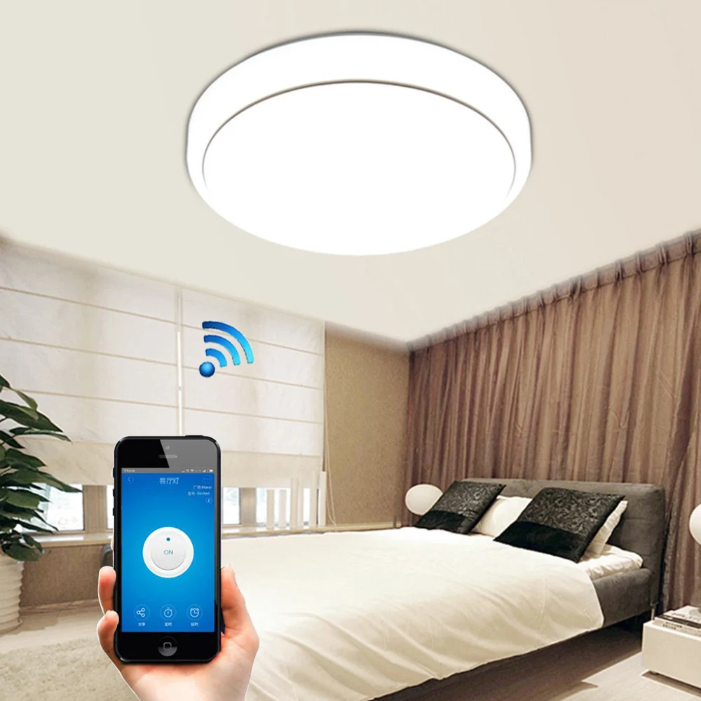

NEW Modern15W LED Ceiling Light With Wifi Phone APP Control For Living Room Bedroom AC110-240V