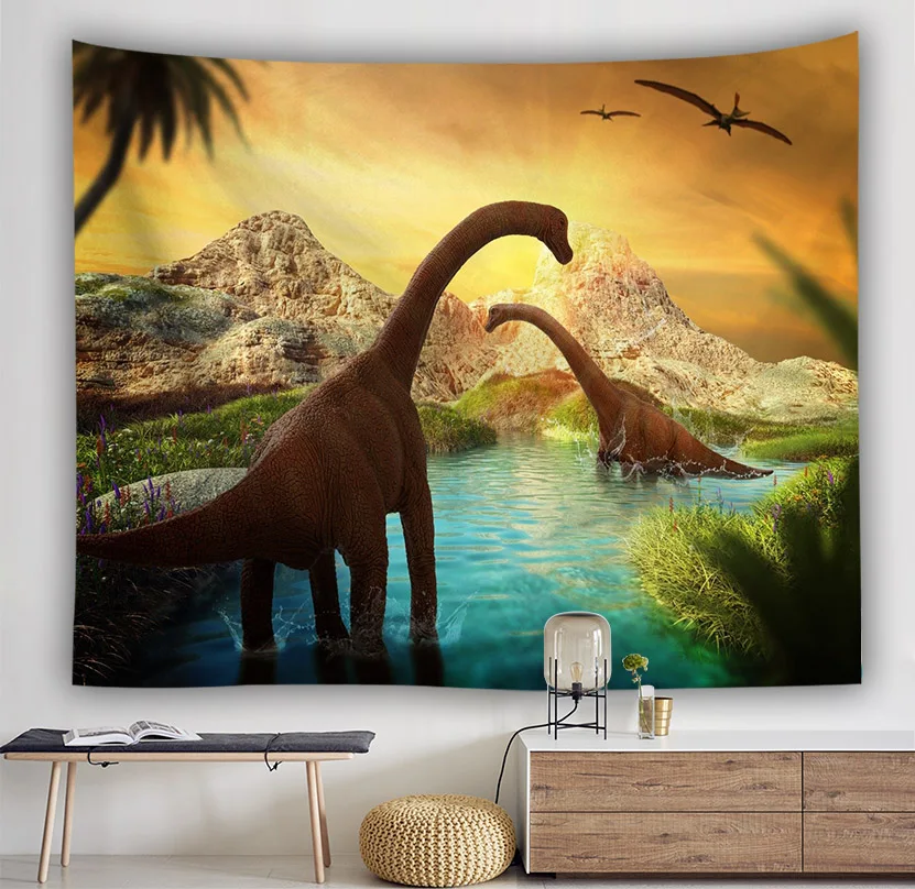 

Decorative tapestry Wall Hanging home decor curtain spread covers cloth blanket art tapestry dinosaur picture giant poster