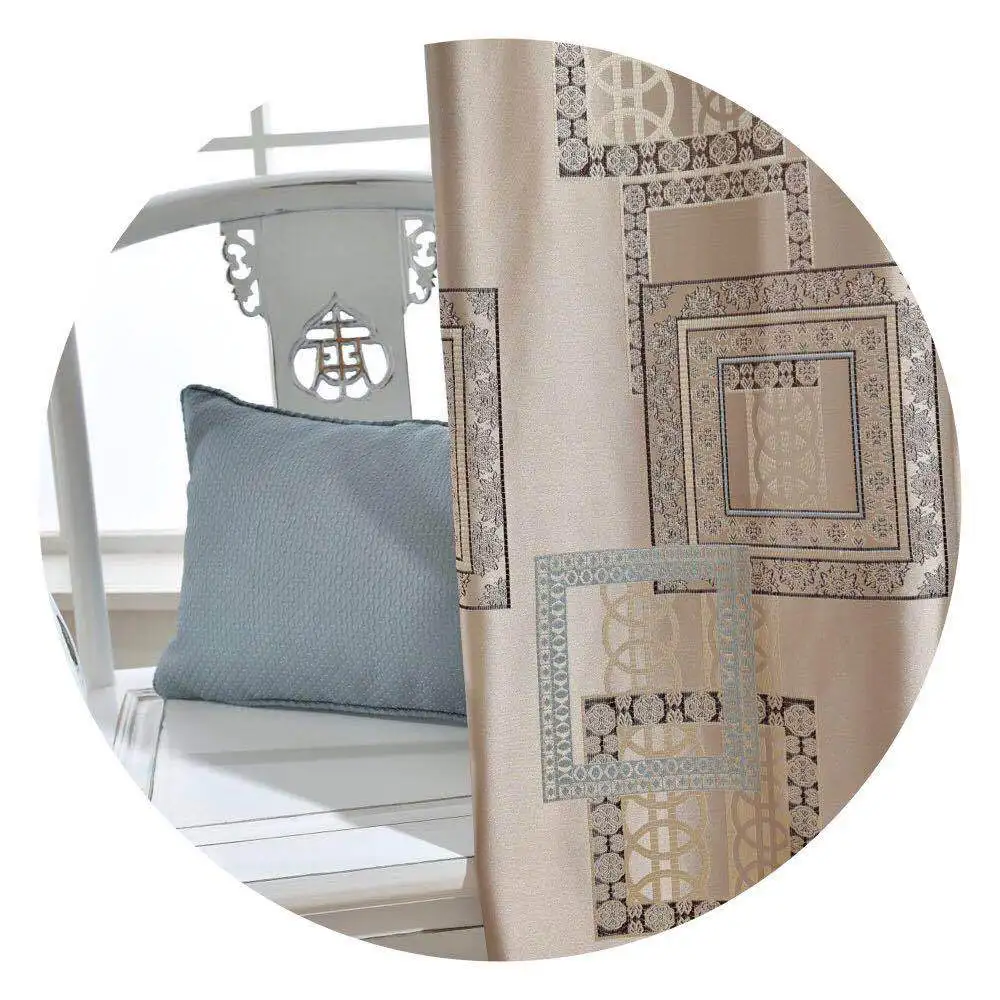 Современные новые китайские занавески с жаккардовым узором высокой точности в гостиной, столовой и спальне цвета Павлиньего голубя.