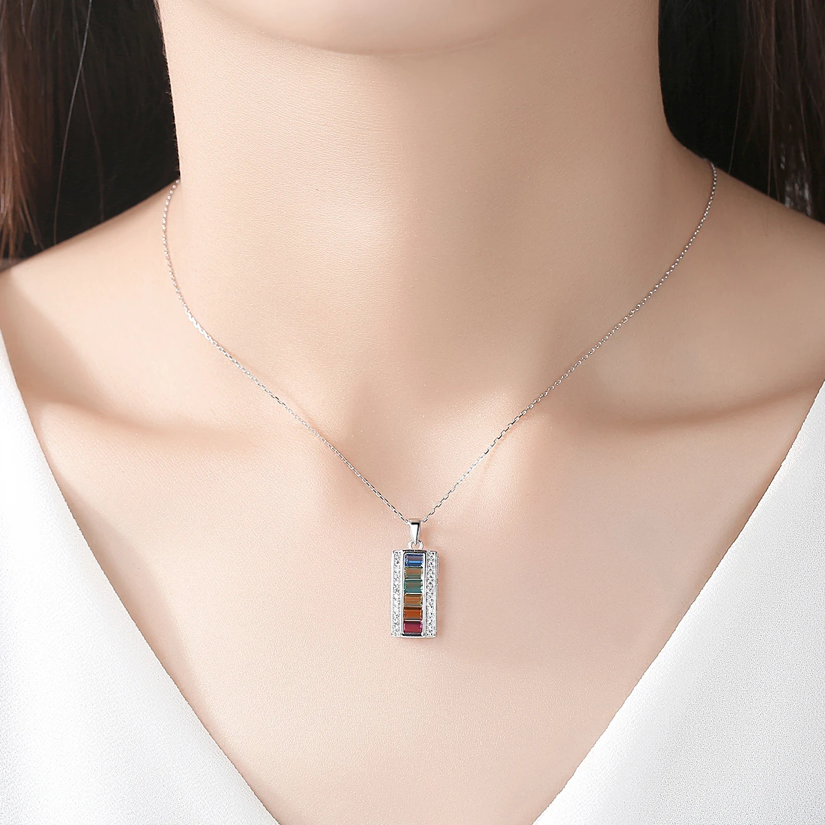 CZCITY красочный Топаз подвеска колье для женщин хорошее ювелирное изделие