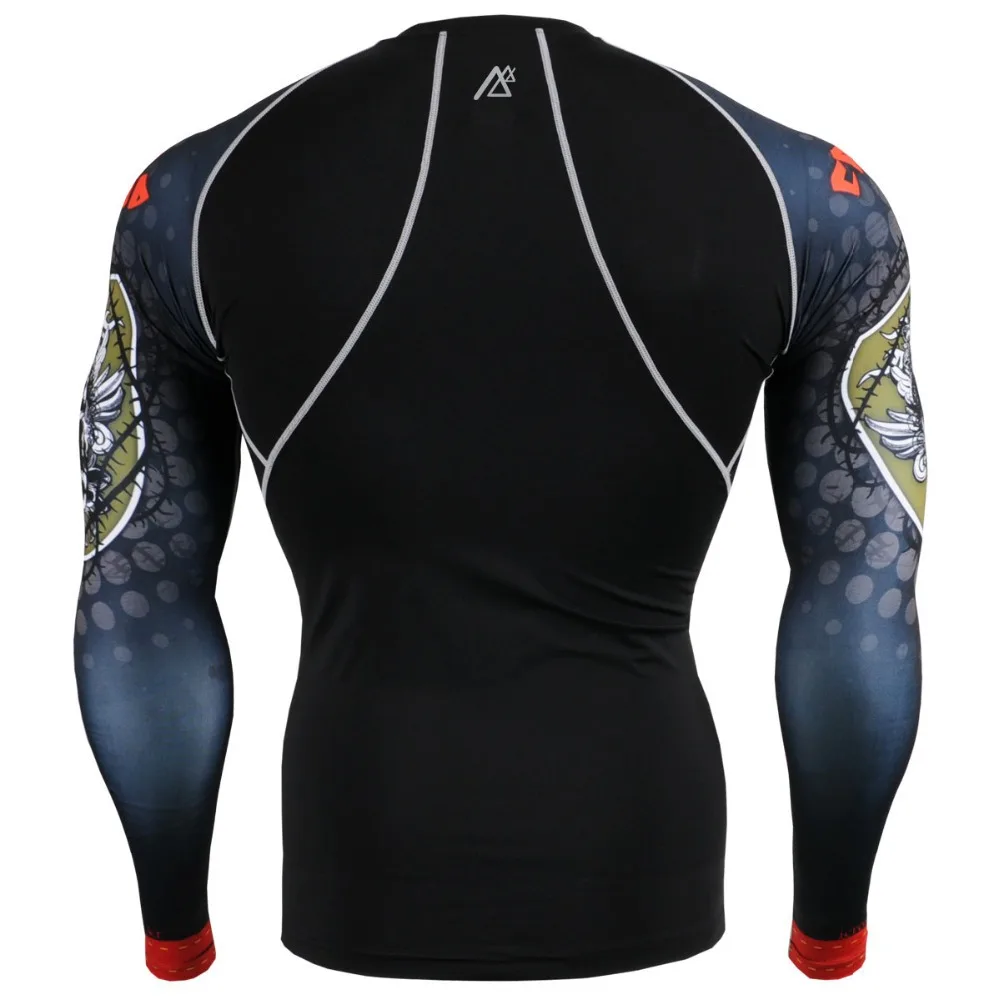 Мужские компрессионные однослойные колготки Doulbe Sleeves с принтом Second Skin Crossfit