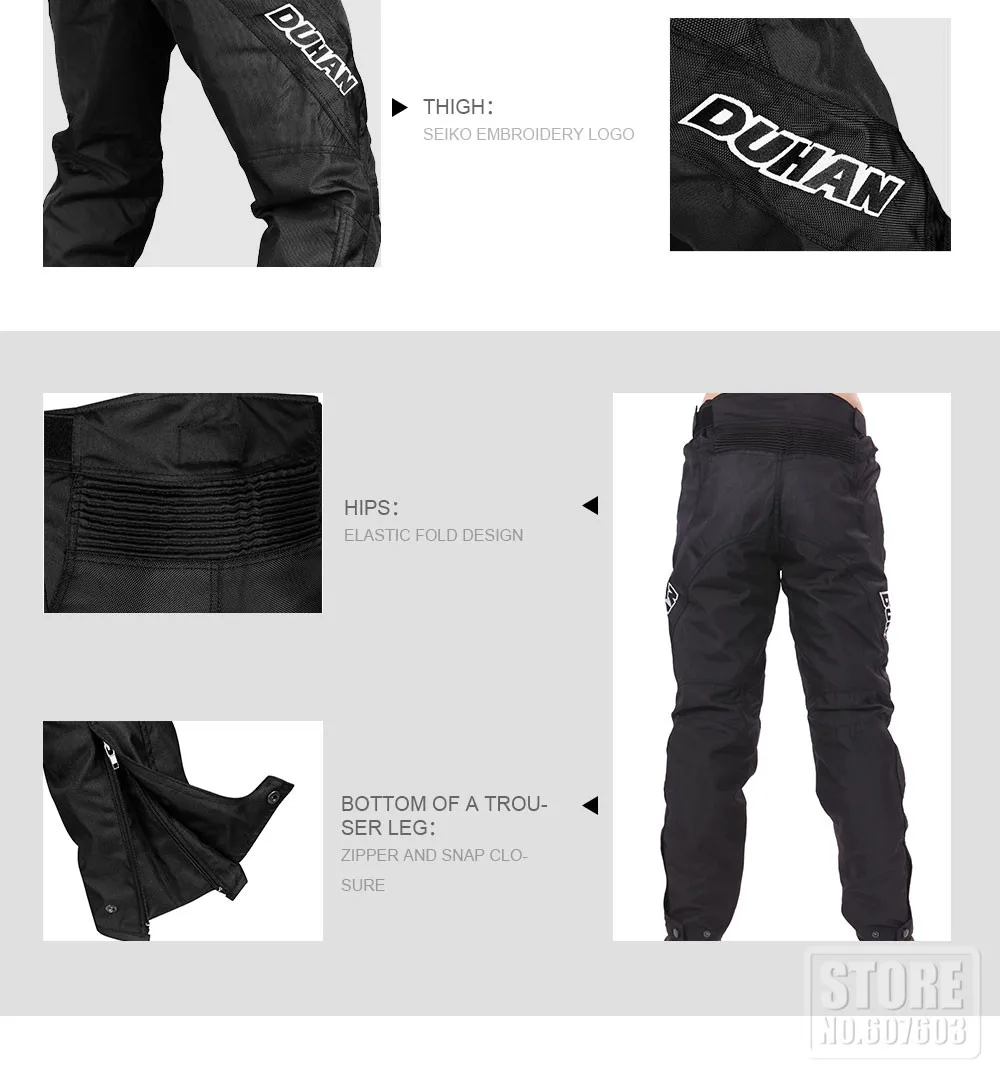 DUHAN мотоциклетные мужские мото брюки мотоциклетные брюки Pantalon Moto Ткань Оксфорд эндуро гоночные брюки-шаровары