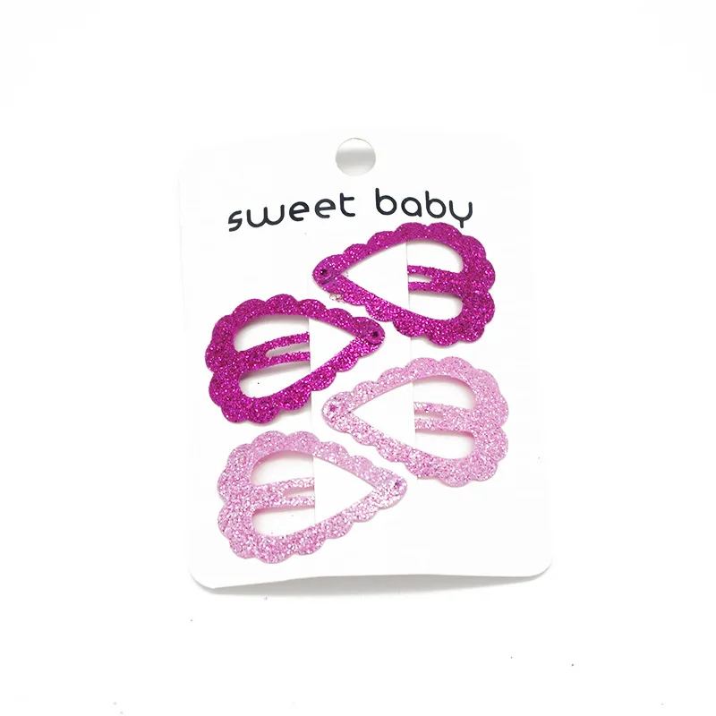 

New Metal Hair Clip Cute Love Shape BB Clips Girls Hairpins Kids Headwear Children Accessories Hair Pins For Kids 4 pcs