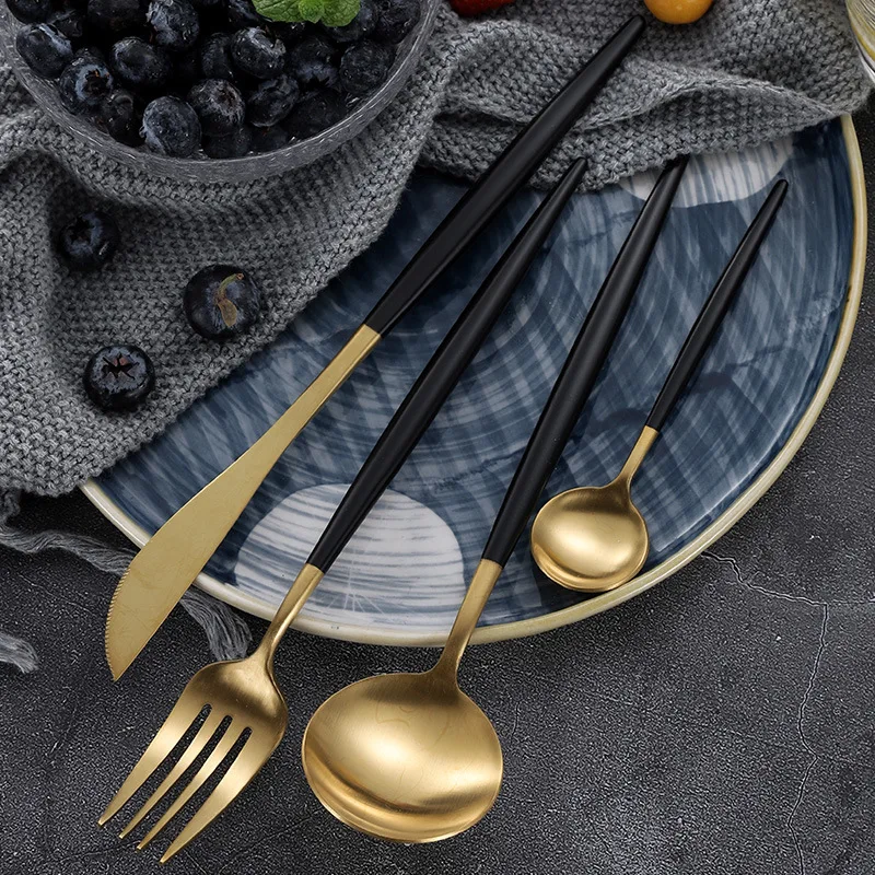 Набор столовых приборов ONEUP 4 шт./комплект, Европейский нержавеющая сталь, ножи, вилки, ложки, декор для дома, вечеринки и кухни.