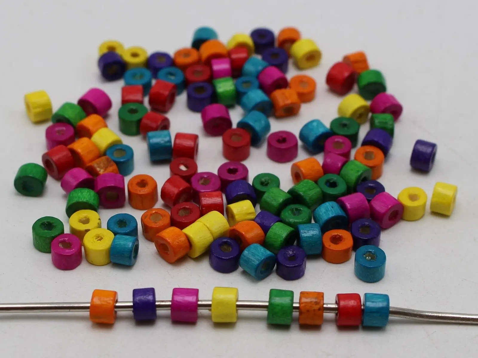 

1000 Mixed Color 5X4mm Mini Column Heishi Wood Beads~Wooden Beads