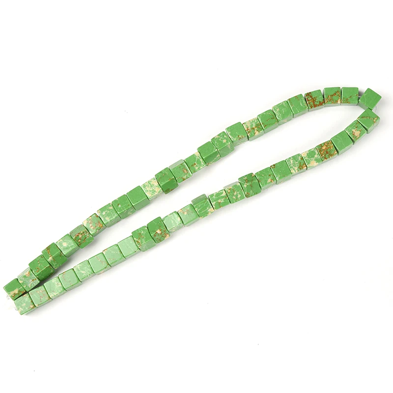 Light Green 8*8*8mm Emperor Stone Loose beads Fit Gifts Necklace Bracelet Accessories findings 15inch For Male and Female H336 | Украшения