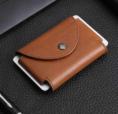 brown card holderA Цветной Женский Мужской кредитный держатель для карт s в клетку из искусственной кожи ID Bank RFID держатель для карт наличные Кошельки Мини кошелек чехол для карт - Цвет: brown card holderA