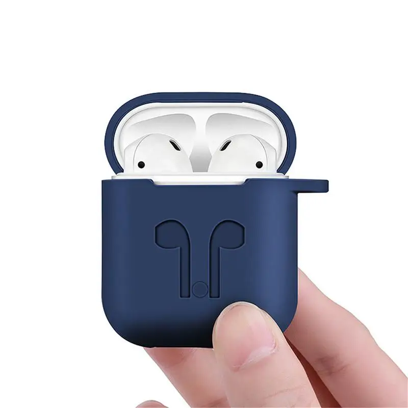 Силиконовый чехол для Apple AirPods + карабин ремешок наушников Наконечники аксессуары