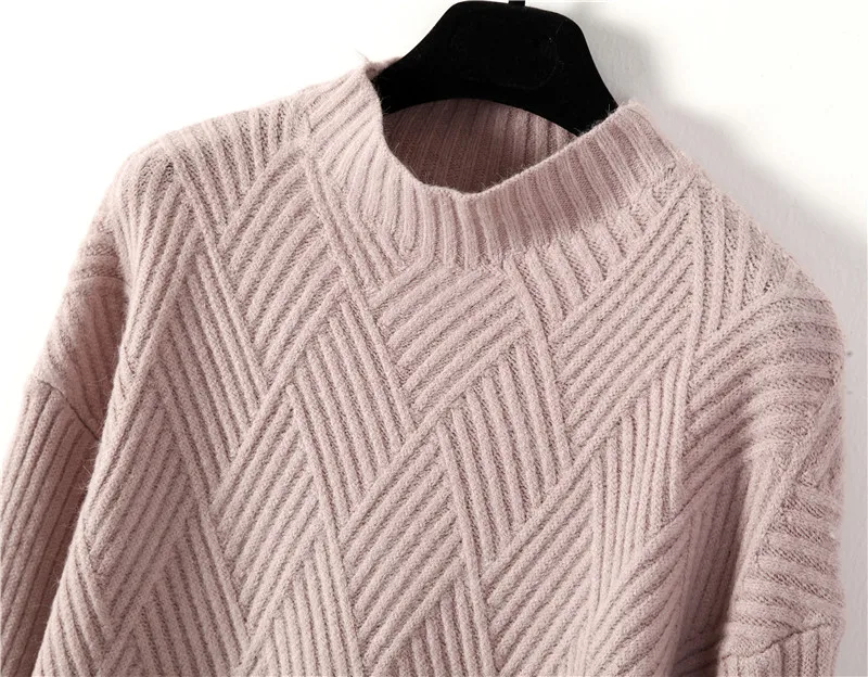 Pull Femme,, зима-осень, вязаный кашемировый свитер большого размера, женский, с рукавом-фонариком, со стразами, базовый, уплотненный, пуловеры