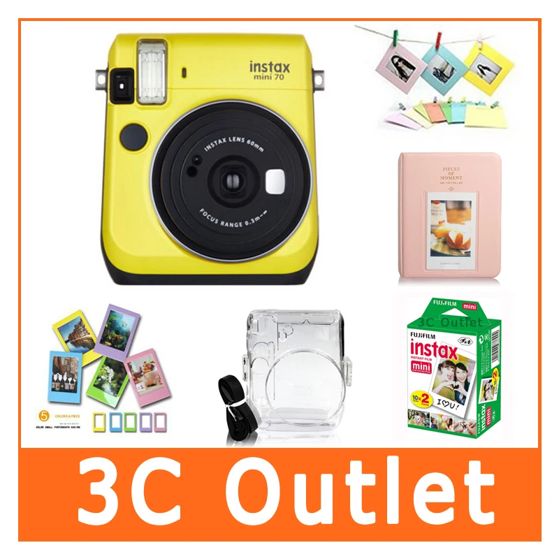 Fujifilm Instax Mini70 камера и аксессуары Fuji мгновенная мини пленка + прозрачный чехол
